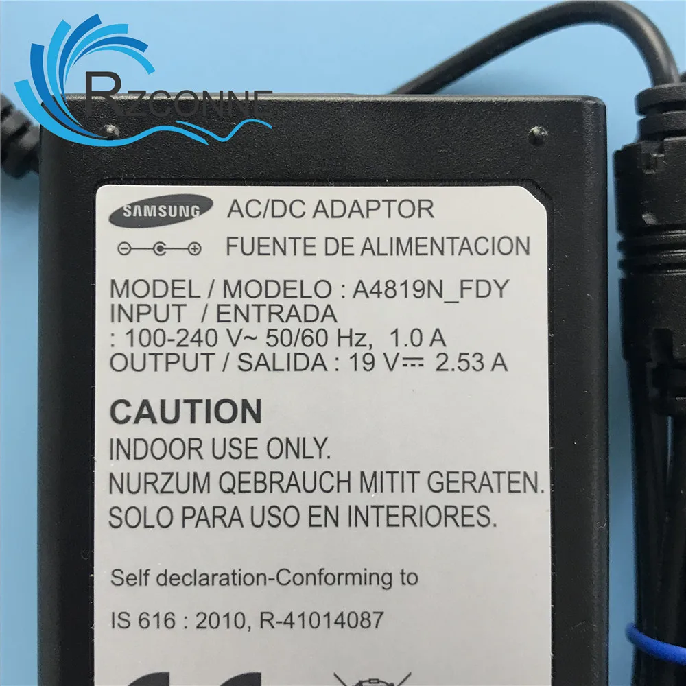 Адаптер переменного тока Питание Зарядное устройство для samsung A4819N A4819_FDY 19V 2.53A машинка для стрижки 48 Вт UA32J4088A UN32J400D BN44-00835A UN32J4000A