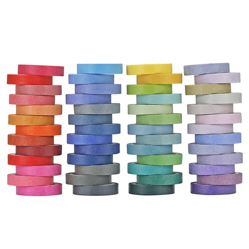 

8mm 60 color basic solid color rainbow tape and paper tape box set