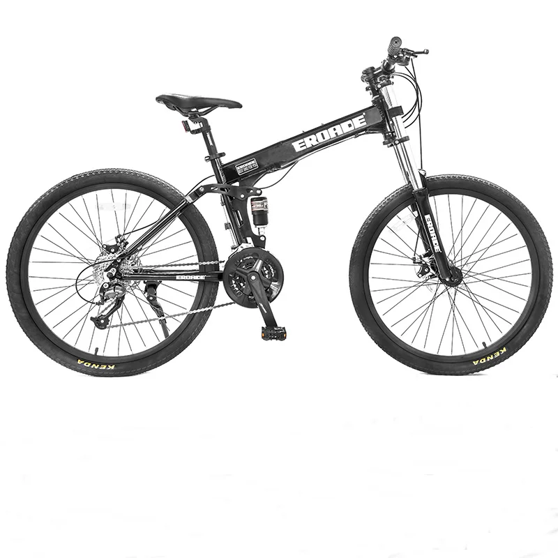 

Double shock-absorbing Bicycle Men's off-road soft tail mountain bike aluminum alloy folding variable speed adult bicycle