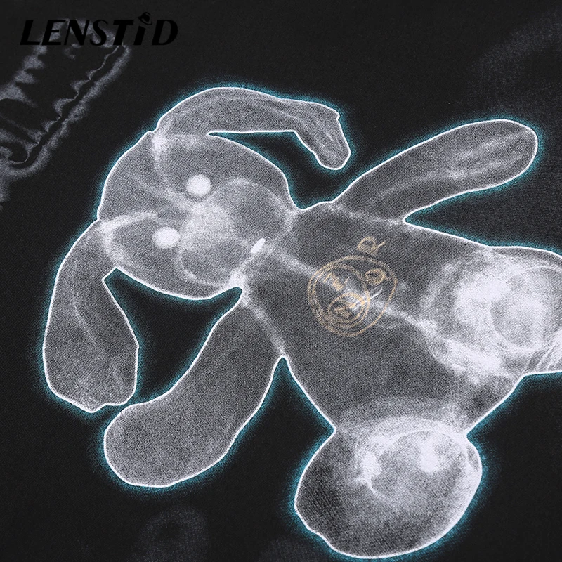 Футболка LENSTID мужская с рентгеновским принтом медведя в стиле хип хоп новинка 2020