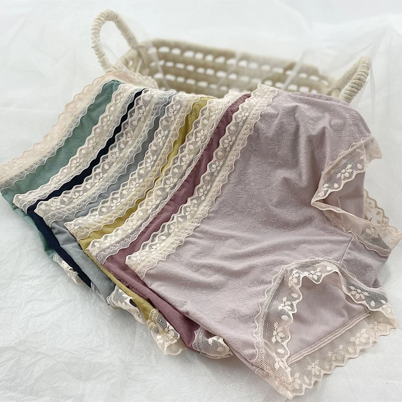 

Soft Lace Panties for Women Breathable Elastic Underwear Women Mid-waist Underpants Cozy Panties Ladies' Briefs Girly Cute Tanga