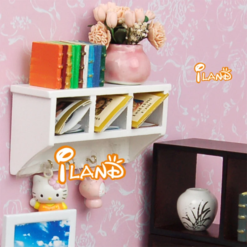 1/12 миниатюрный аксессуар для кукольного домика Белая настенная полка модель