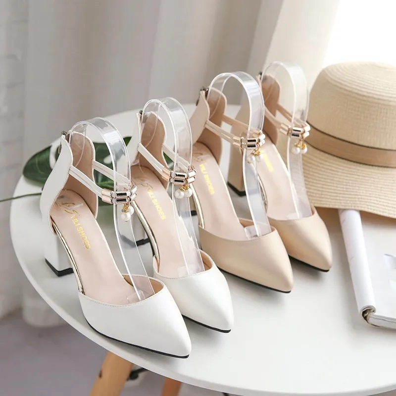 

New Ladies High Heels Summer Fashion Sexy Pointed Leather Shoes Wedding Party High Heels Ladies Sandals Zapatos Mujer A9