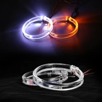 2pcs white yellow angel eyes led car halo ring lights 12 24v daytime running light drl with turn signal for car motorcycle