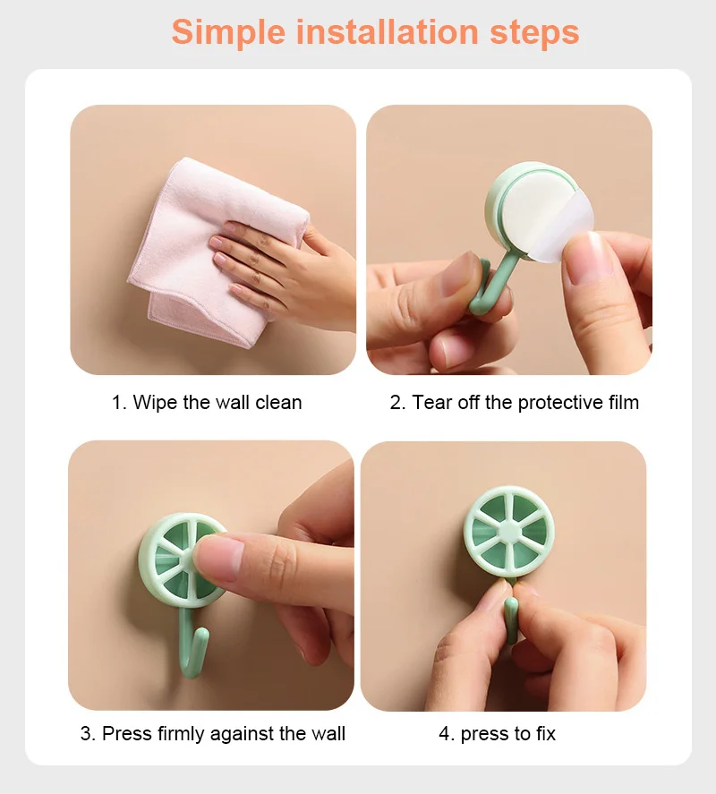 

wall kitchen bedroom household adhesive hook 5 hooks no holes strong adhesive no trace creative lovely dormitory