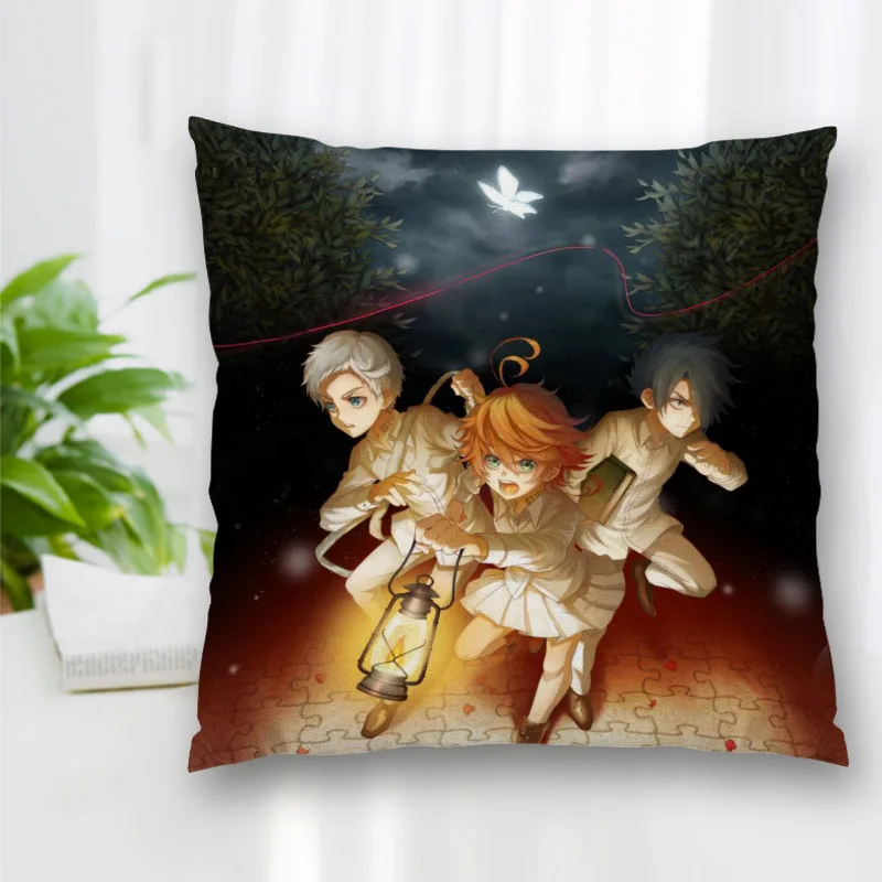 

Cushion Yakusoku No Neverland Anime Pattern Cover Throw Pillow Case Cushion For Sofa/Home/Car Decor Zipper Custom PillowCase