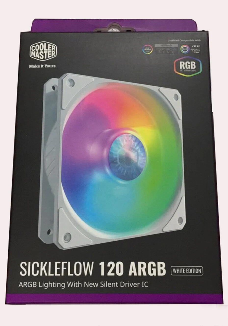 Кулер Master sickleflow 120 ARGB 3 в 1 белая версия лампа с новым бесшумным драйвером IC ПК
