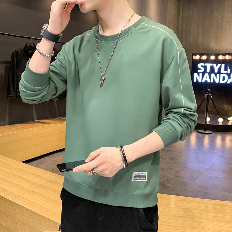 

Autumn Men Casual Hoodies Solid O-Neck Harajuku Sweatshirt Men's Fleece Pullover Sweatshirts Hip Hop Streetwear Clothing