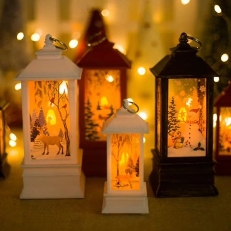Big deal Christmas Decoration Candlestick Pendant Table Lamp Decor Ornaments Creative Printed Gift Wind Ligh | Лампы и освещение