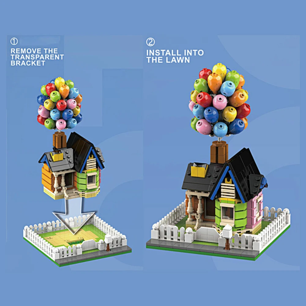

Ideas Street View Animation Balloon House Modular MOC Bricks 555Pcs DK7025 Antigravity Flying House Model Building Blocks