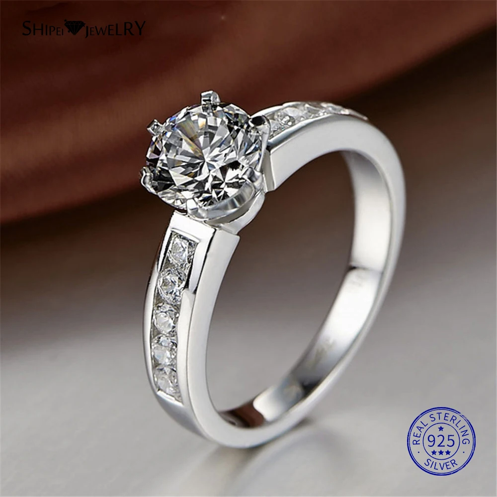 Женское кольцо из серебра 100% пробы с муассанитом 2 карата|Кольца| |