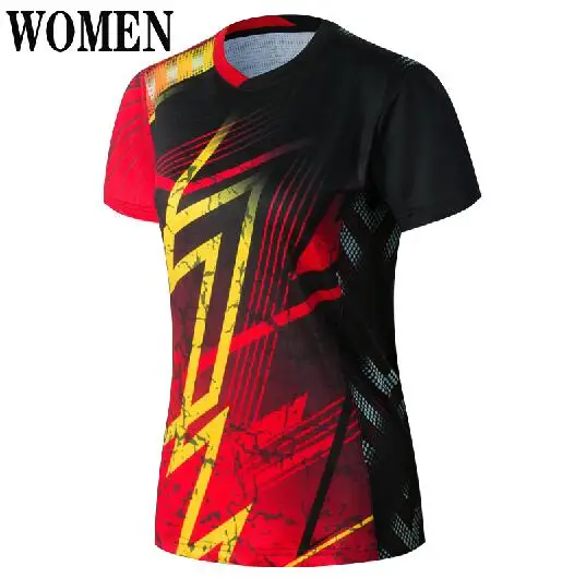 women black 1 shirt Новые теннисные футболки, мужские футболки для настольного тенниса, футболки с коротким рукавом для тренировок и тренировок, футболки для бадминтона 1820 - Цвет: women black 1 shirt