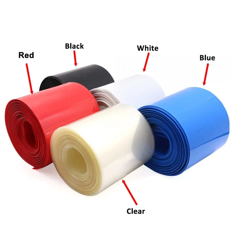 

2Meters 50-95mm PVC Heat Shrinkable Film Lithium Battery RC Outer Skin Packaging Repair Protection Casing Insulation Shrink Tube