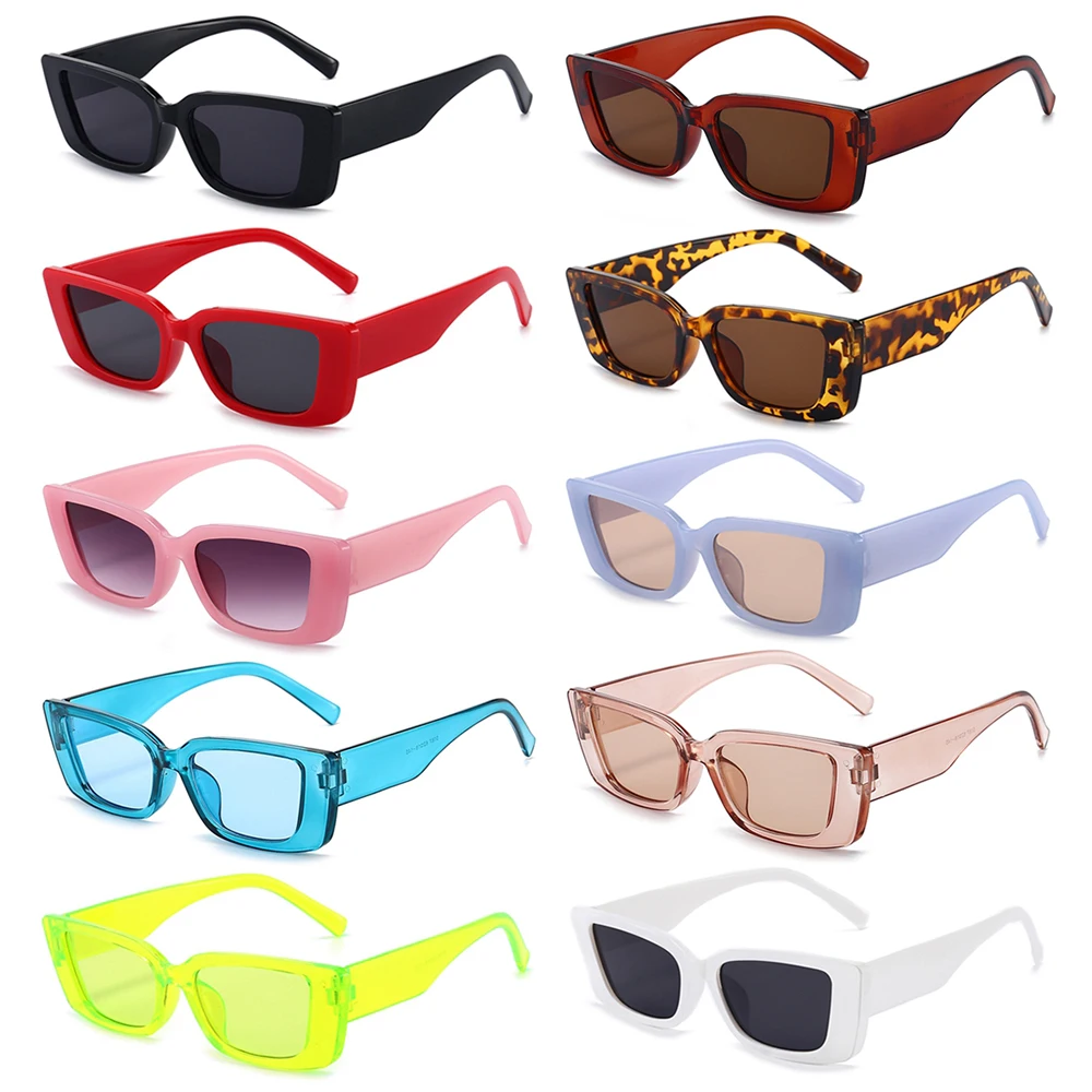 

Candy Color Rectangle Sunglasses Women Retro Driving Glasses Vintage Fashion Narrow Square Frame UV400 Protection Sun Glasses