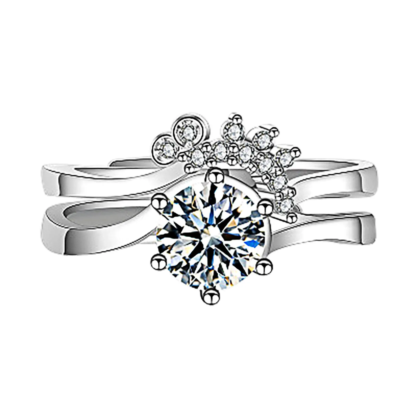 Модное популярное женское кольцо с бриллиантами корона сердце для танцев