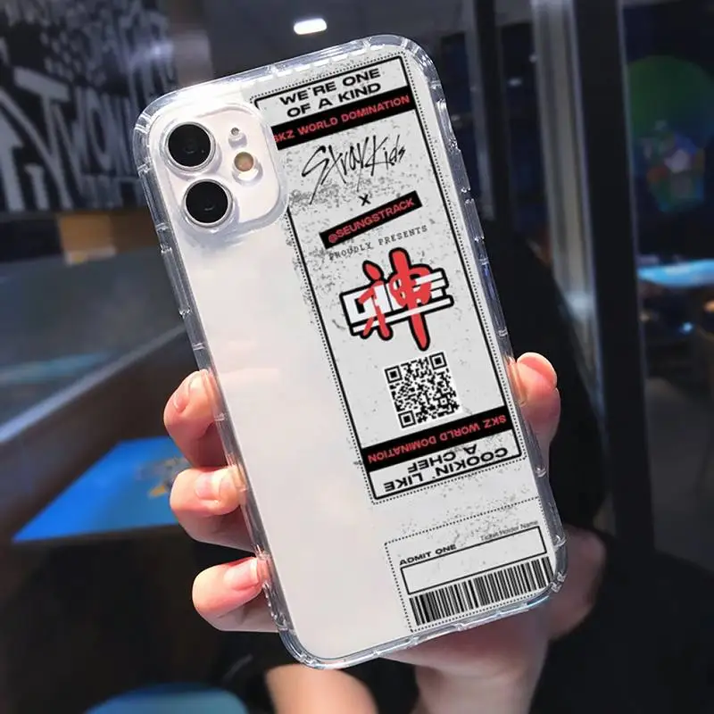 

Luxury Stray Kids Air tickets Design Phone Case Transparent soft For iphone 5 5s 5c se 6 6s 7 8 11 12 plus mini x xs xr pro max