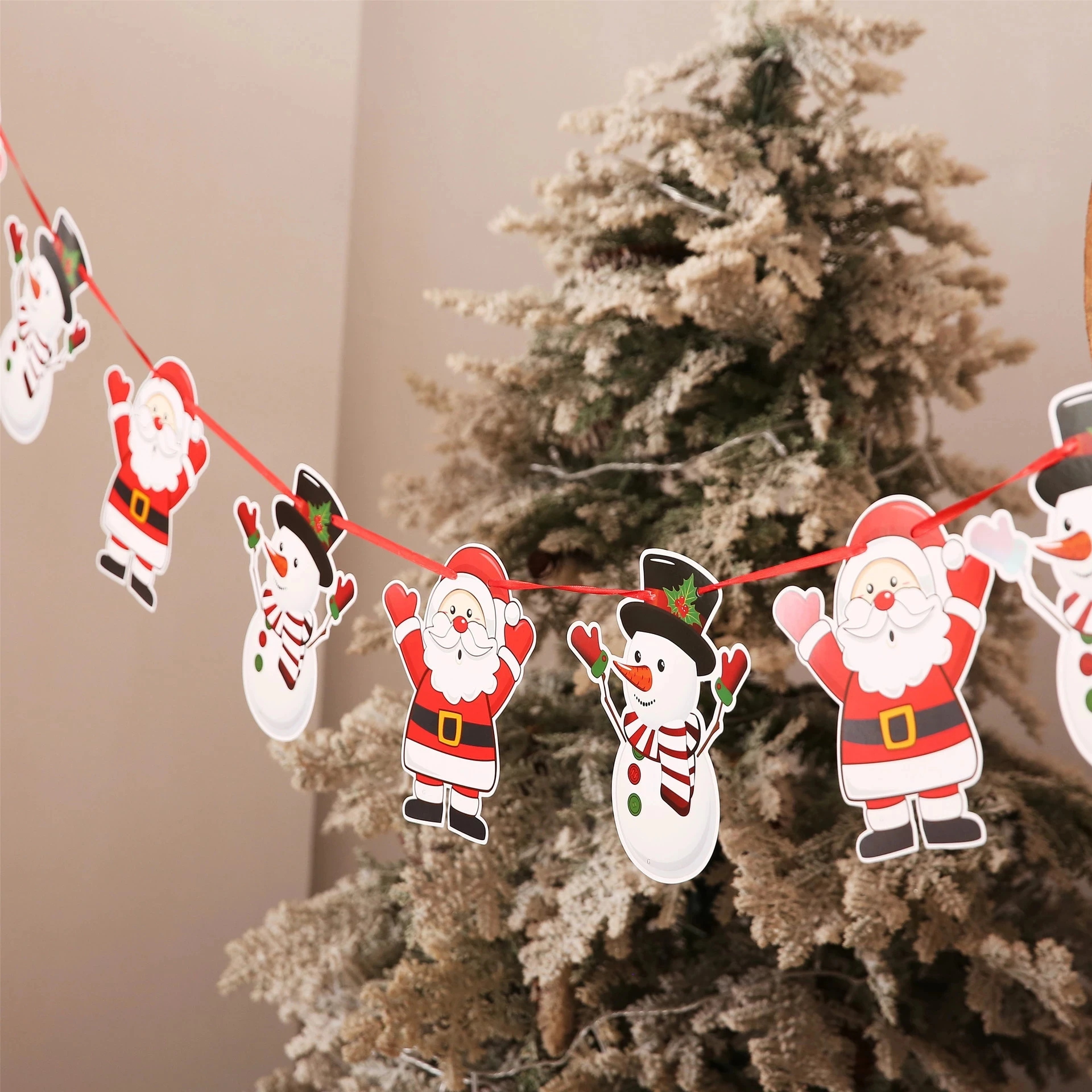 2022 Merry Christmas Decor Garland Banners Santa Claus Banner Snowman Elk Flag Xmas Trees For Home | Дом и сад