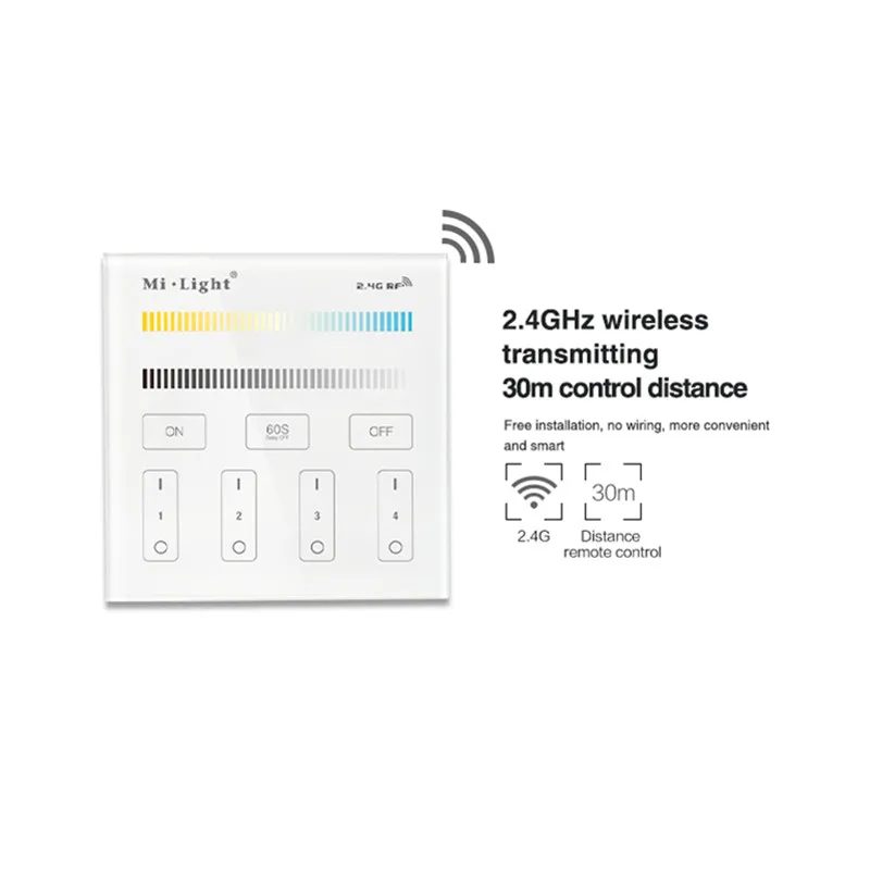 

Miboxer 4-Zone B2 LED Dimmer CCT Adjust Smart Led Touch Panel Remote Controller Color Temperature Brightness Dimmer