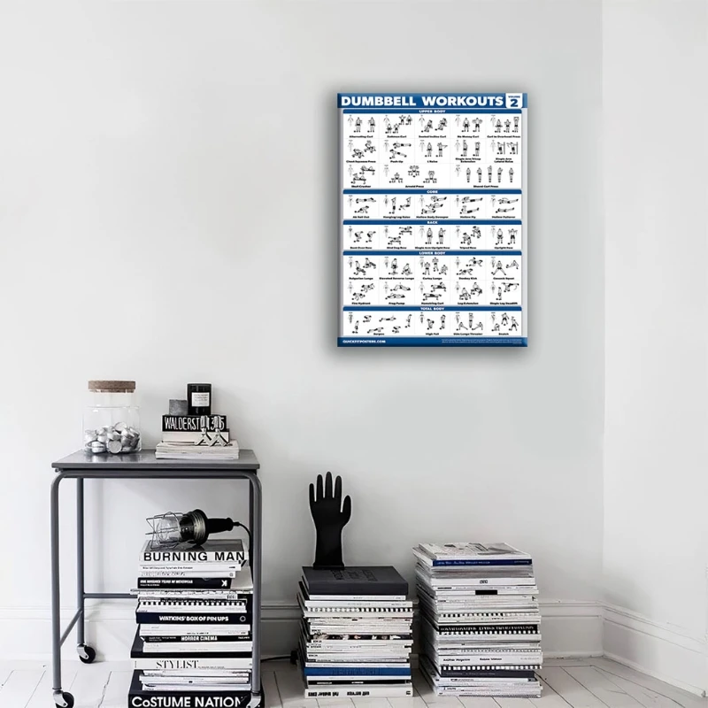 

Exercise Ball Poster Laminated -Dumbbell Worksouts Volume 2- Personal Fitness Planners Program - Swiss, Yoga, Balance & Stabilit