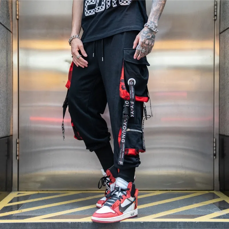 

Ribbons Sweatpants Streetwear Sports Jogger Hip Hop Men Clothing Mens Fashion Best Seller 2021 track pants FY826