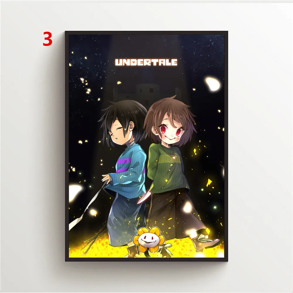 Аниме постеры Undertale Sans Frisk Chara Papyrus Холст, живопись и печать, постер на стену, художественная картина для домашнего декора.