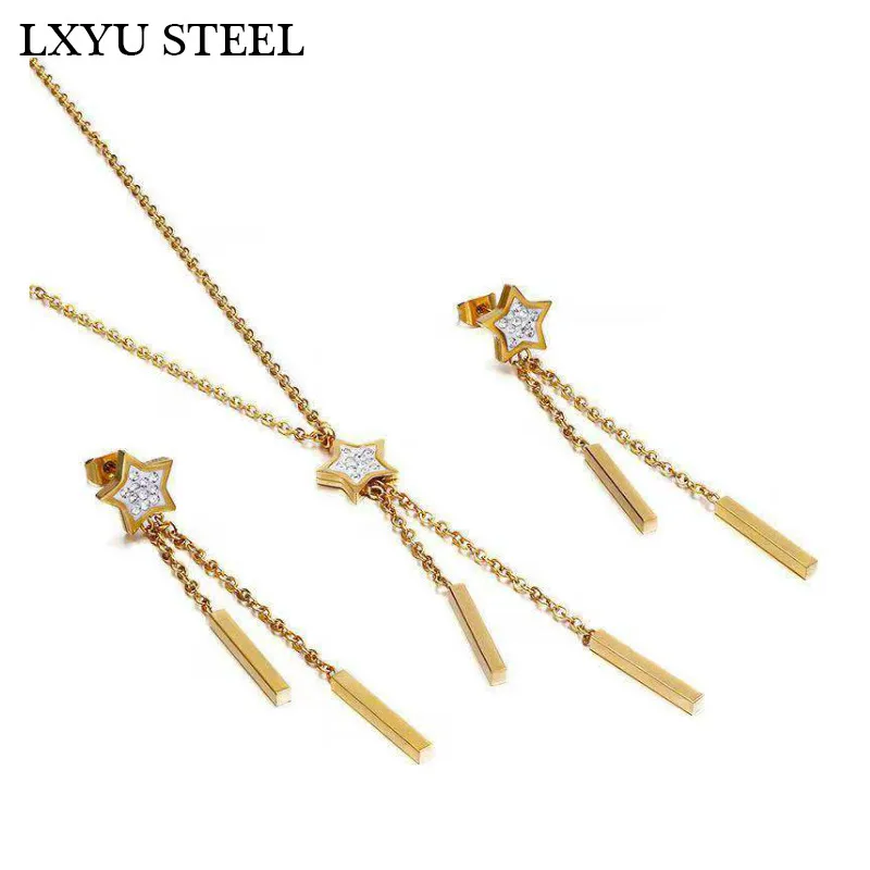 Комплект из колье и серёг нержавеющей стали|Ювелирные наборы| |