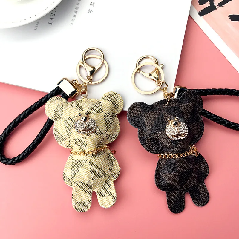 2019 милый брелок из искусственной кожи с медвежонком для ключей на сумке Модный