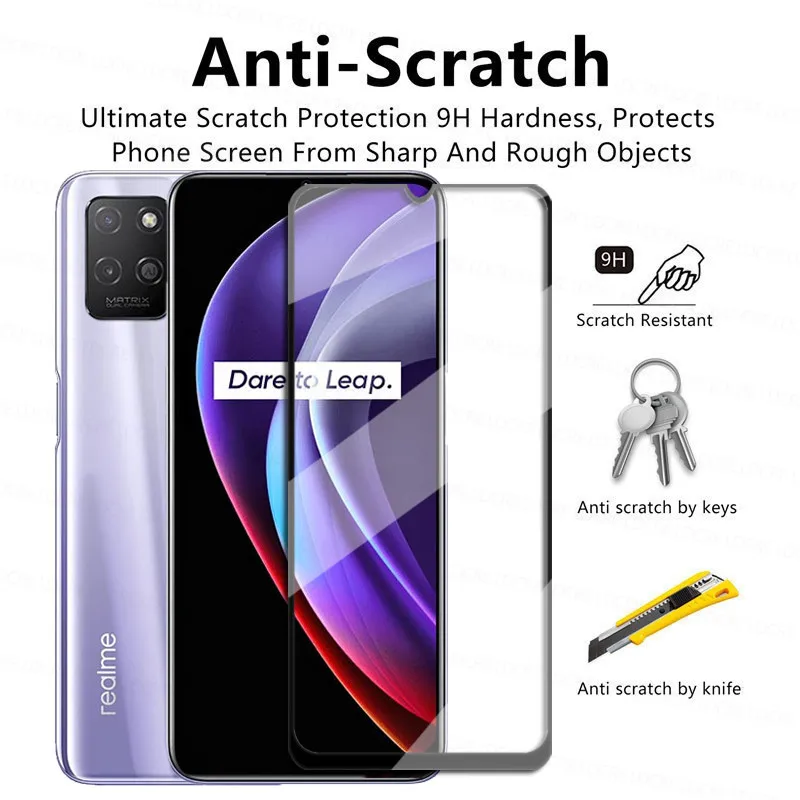Protector de pantalla de cristal para Realme V11s, pel&iacute;cula de lente de c&aacute;mara, para Realme V11s, V11, V13, V15-1