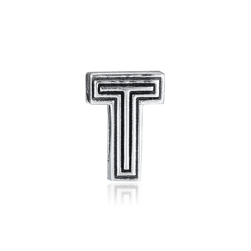 

DIY подходит для CKK шармы браслеты буквы T зажимы бусины 100% Φ-серебряные-ювелирные изделия Бесплатная доставка