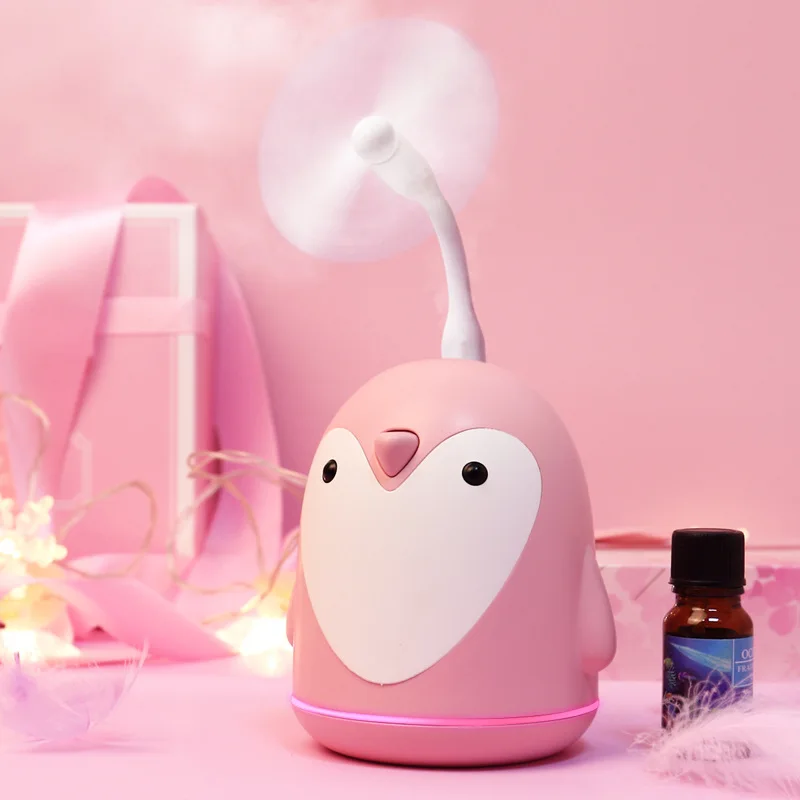 GRTCO 2pcs/set Fashion Cute Cartoon Penguin Silent Oil Aroma Diffuser Car Air Purifier USB Mini Humidifier Mist Maker 250ml | Бытовая