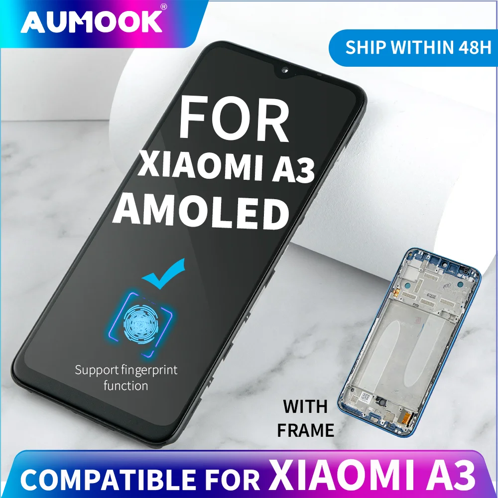 

NEW NEW2022 CN Super AMOLED LCD For Xiaomi MI A3 Display Touch Screen With Original Frame Digitizer Assembly For MI CC9e Display