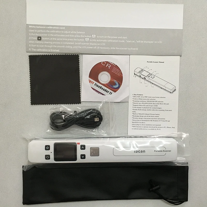 

Document Scanner Portable Document High Speed Scanning A4 Size JPEG/ PDF Format Colorful LCD Display for Office Black