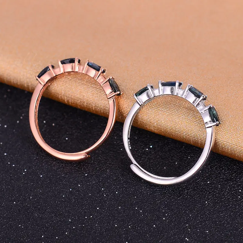 Женское серебряное кольцо с натуральным сапфиром кольца искусственным камнем 925