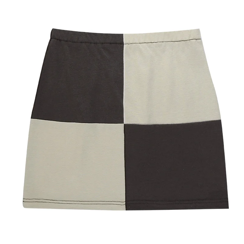 

Instunning Splice Plaid Mini Skirts Female 2021 Summer Multicolor Casual High Street Office Lady Vintage Female Pencil Skirts