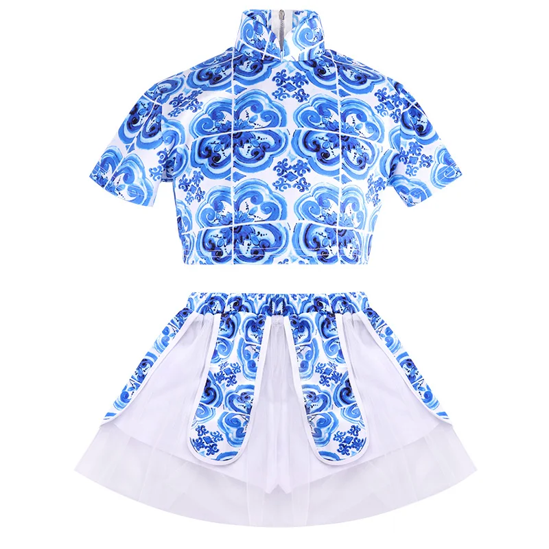 

Chinese Style Children'S Jazz Dance Costume Girls Tutu Skirt Hip Hop Street Performance Dance Wear Oriental Stage Costume DL4494