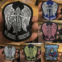 new fabric patches st michael protects america tactical army isaf wings sword badges for clothes backpack hookloop