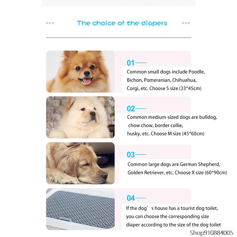 

Dog Puppy Pee Pet Training Pads Heavy Duty Absorbent Diaper Dog and Puppy Leakproof Pee Pads with Quick-dry Surface Pet Supplies