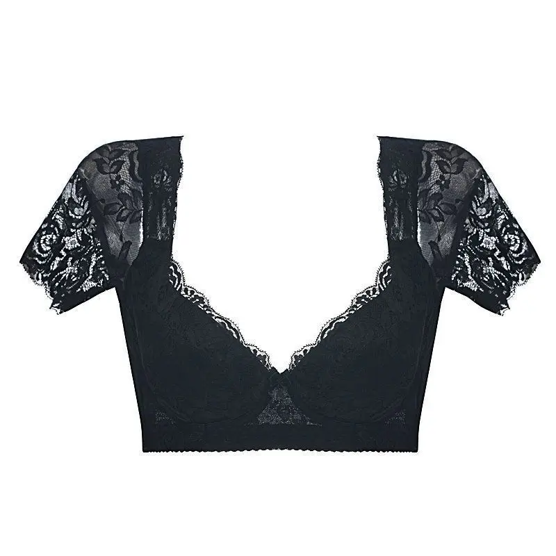 Женские сексуальные кружевные укороченные топы с бюстгальтером Корректирующее