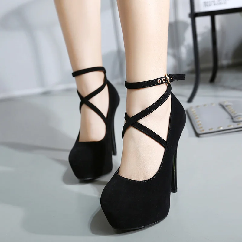 Туфли-лодочки женские на толстой подошве пикантные офисные мягкие туфли из флока