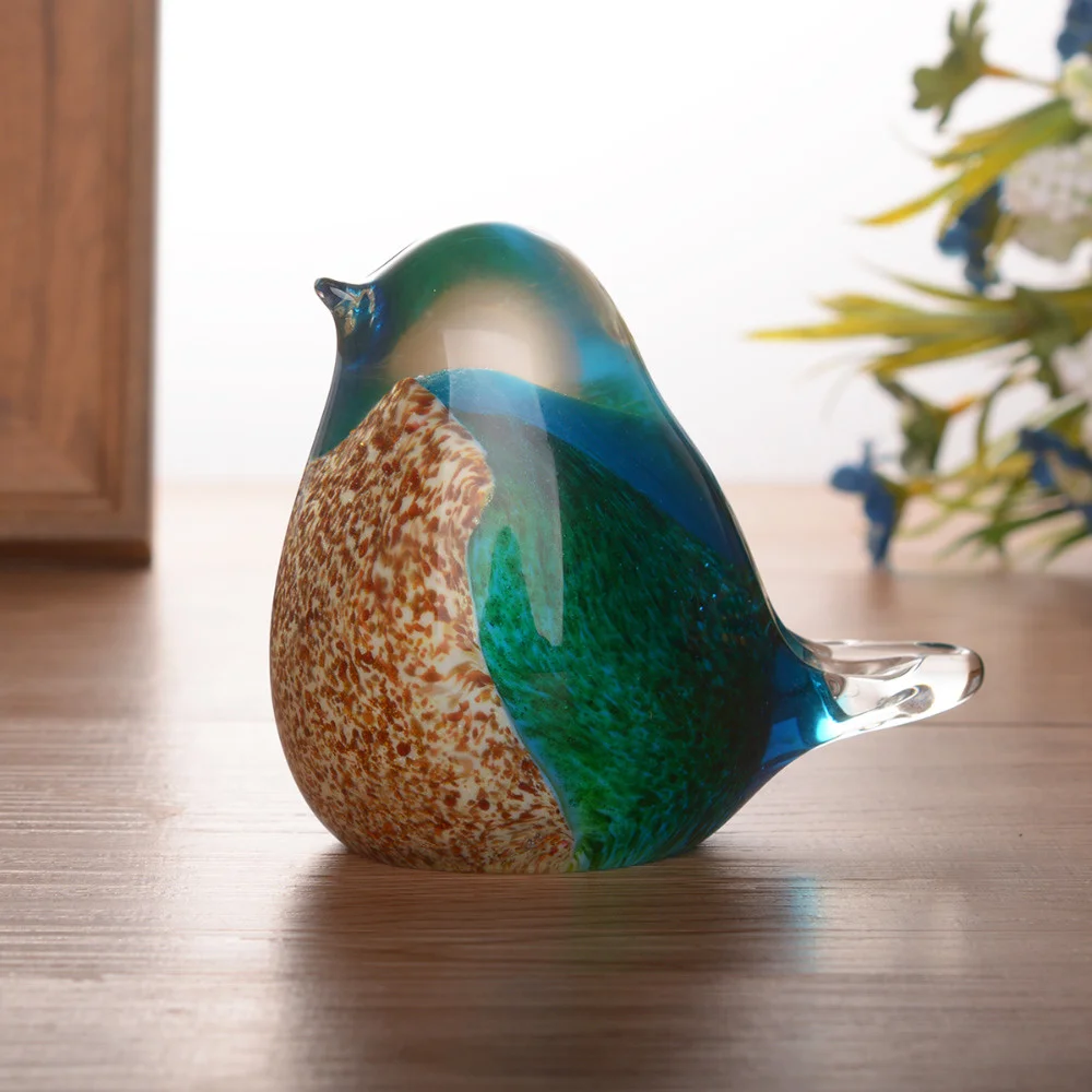 

Bird Colored Glaze Living Cute Room Desktop Decor Nordic Style Glass Crafts Birthday Gifts Home Accessories New Crystal Garden