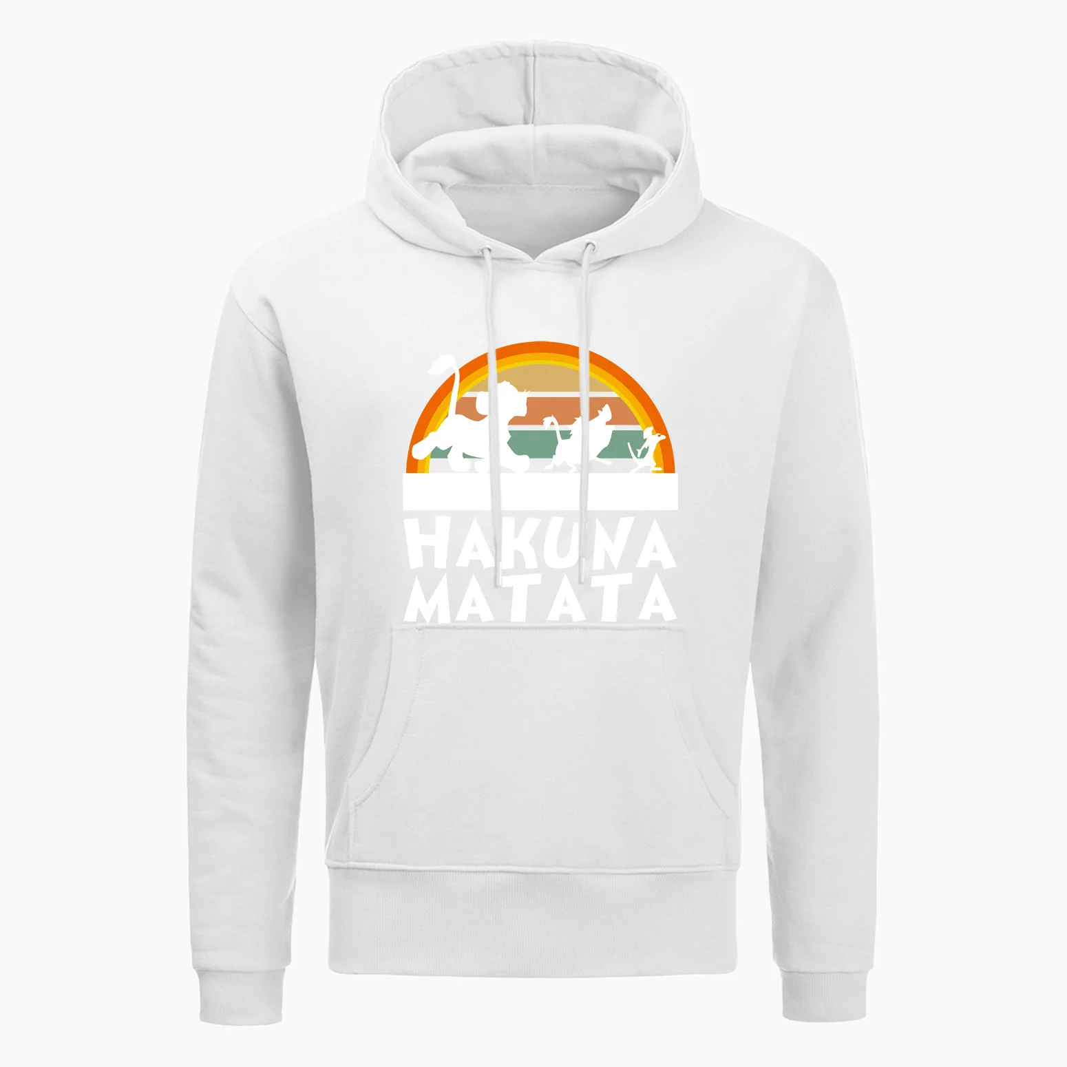 Хакуна матата флисовые толстовки мужские повседневные флисовые Король Лев толстовка мужская мода харадзюку пуловер Королевство животных мужские толстовки - Цвет: White 6