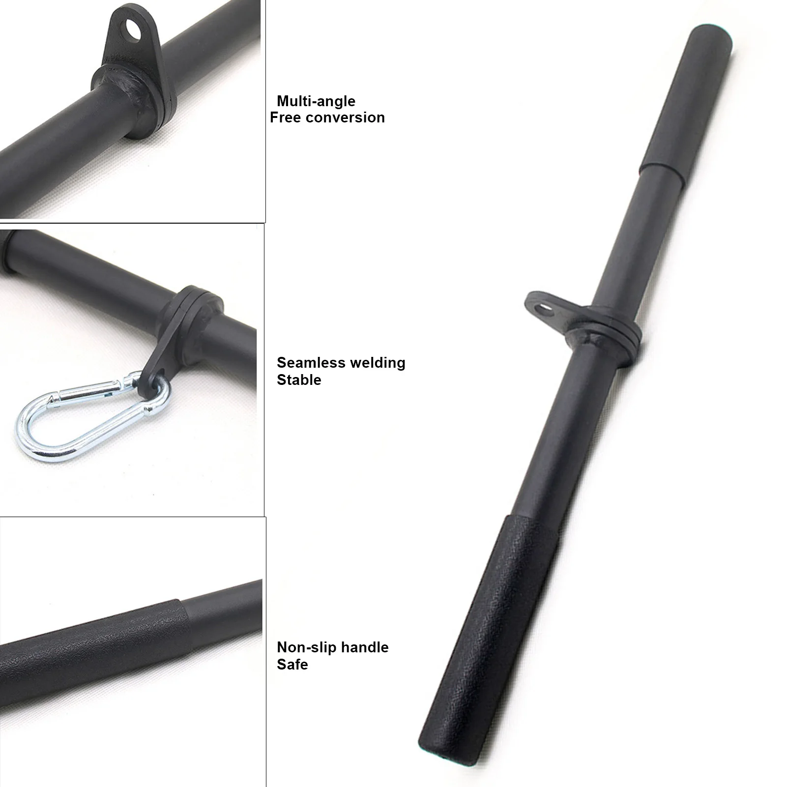 

Fitness Muscle Trainer Rotating Straight Bar Revolving Straight Bar LAT Bicep Pull Down Bar Cable Attachment For Home Gym Bars