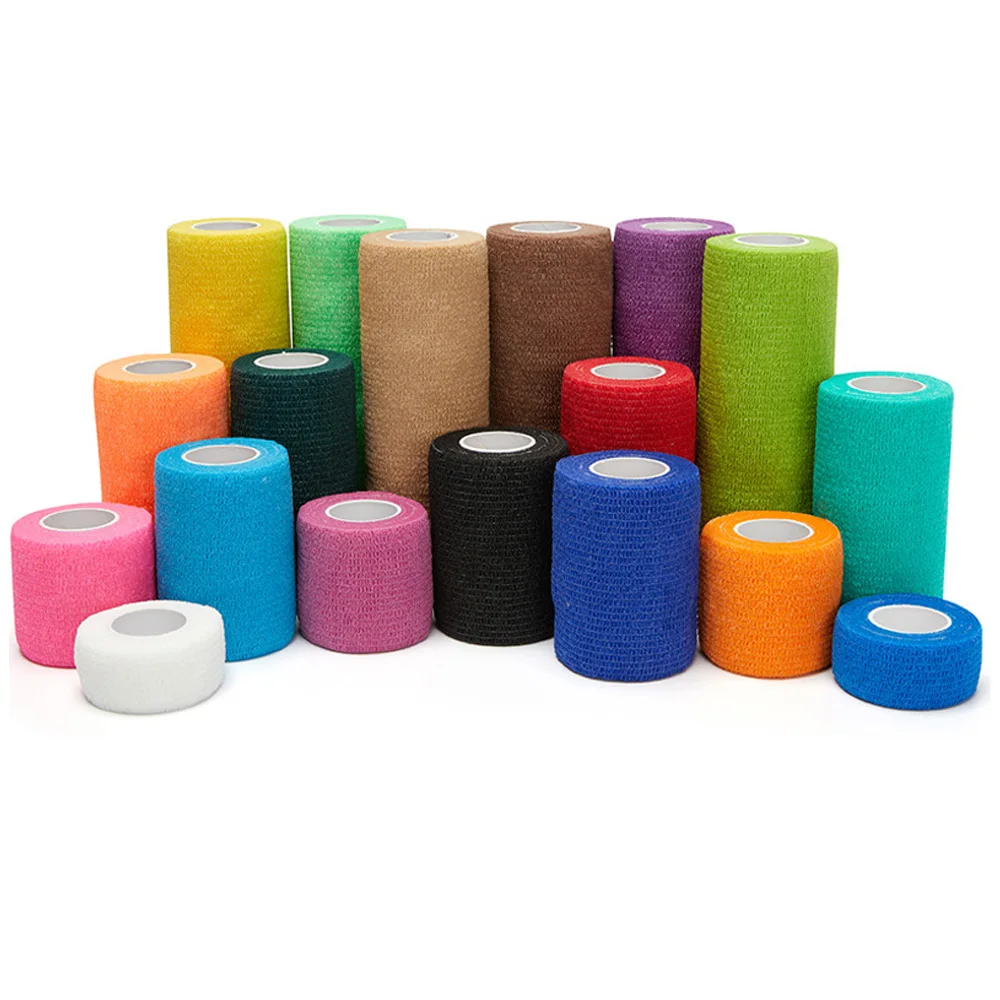 

4.5m colorful Self Adhesive Bandage Wrap Kuvvfe Athletic Elastic Cohesive Bandage For Finger Joint Knee First Aid Kit Pet Tape