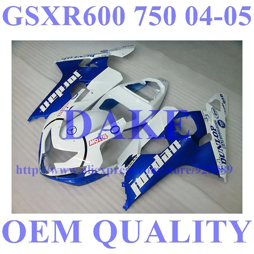

Injection Mold Fairing Kit For SUZUKI Blue White GSXR600 750 04 05 GSXR600 750 2004 2005 GSXR600 GSXR750 04 05 GSXR600 750 K4 DA