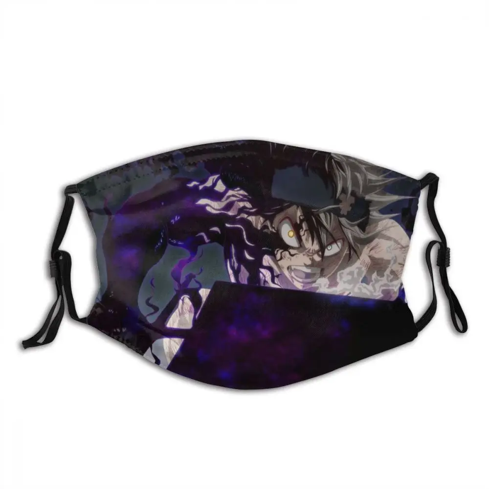 

Black Clover Non-Disposable Mouth Face Mask One Piece Anti Haze Dust Mask With Filters Protection Mask Respirator Muffle