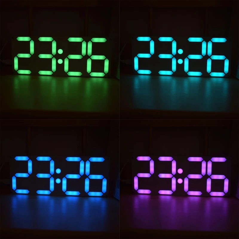 

Цифровые часы DS3231 большого радужного цвета, набор для самостоятельной сборки с настраиваемым цветом s