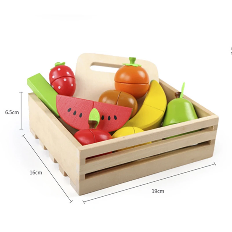 

Wooden simulation kitchen series toys cut fruits and vegetables toys Montessori early teach house toys children gifts