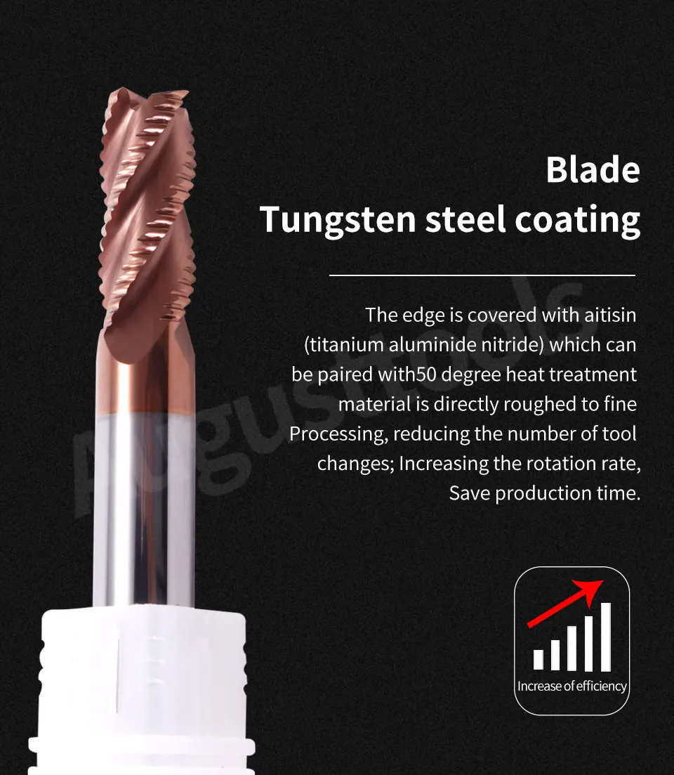Augusttools Cnc Endmill Карбид HRC55 4 флейты резка карбидная Вольфрамовая сталь фреза Черновая Концевая фреза резак металла