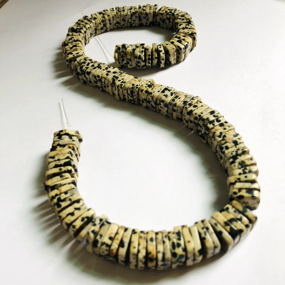 Оптовая продажа бусины из натуральной далматинской яшмы 1 струна 15 5 дюйма 12 мм