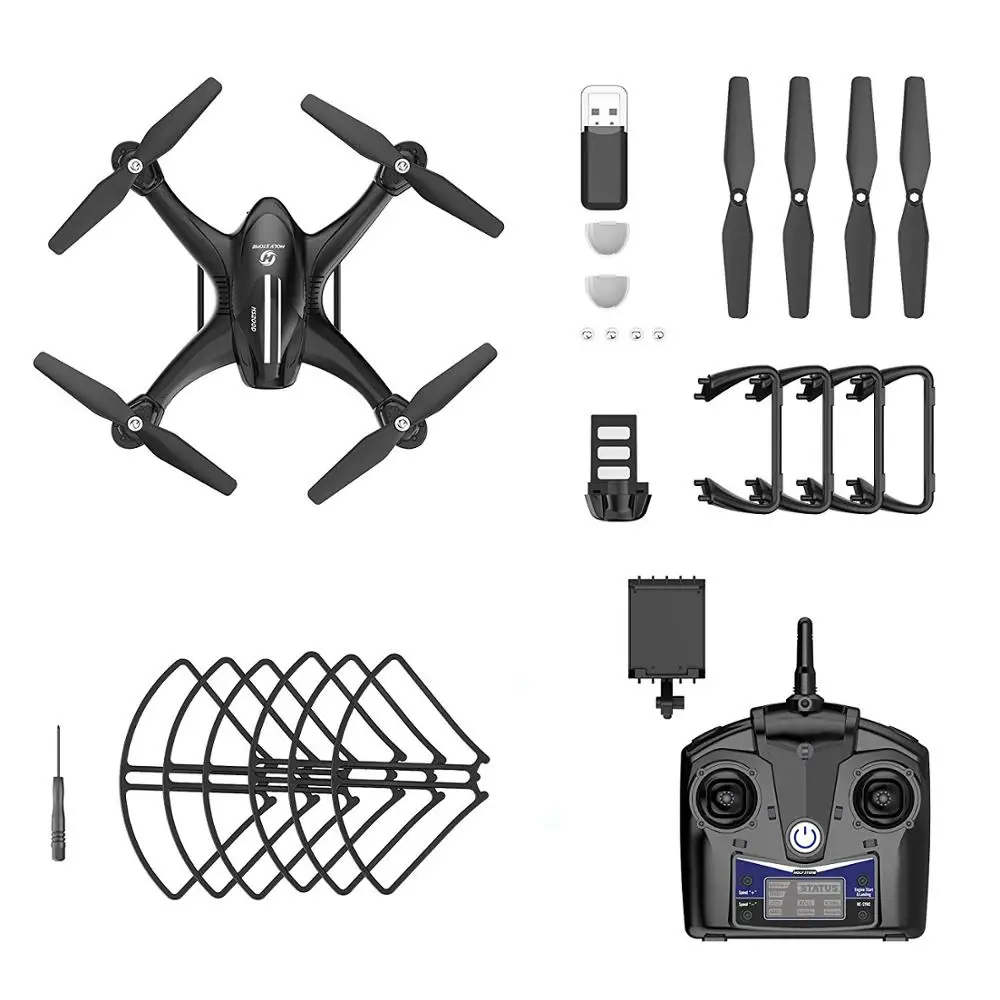 Черный Holy Stone HS200D радиоуправляемый дрон 720P Wifi HD селфи камера FPV дрон 120 градусов 3D переворачивается RTF высота удержания радиоуправляемый квадрокоптер - Цвет: Черный